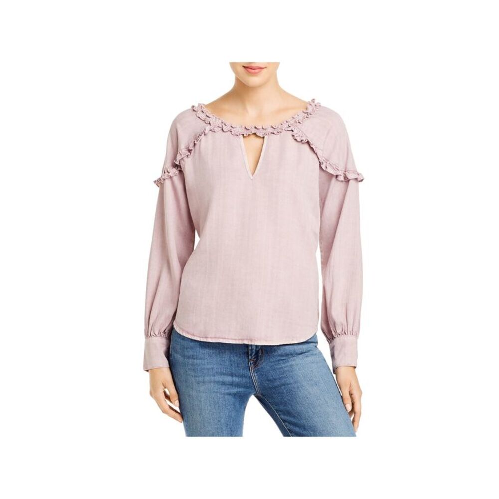 BILLY T Womens Purple Solid Long Sleeve Round Neck Top  Size XL